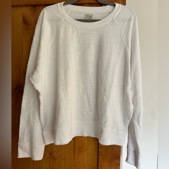 J.Crew Vintage Fleece Pullover Sweatshirt White XXL NWOT - Picture 1 of 4